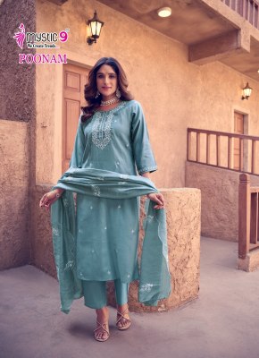 Poonam vol 1 by Mystic 9 Premium quality Embroidered Readymade suit collection with affordable rate readymade suit catalogs