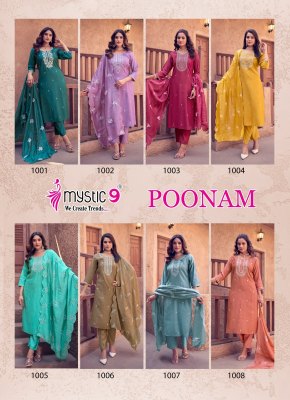 Poonam vol 1 by Mystic 9 Premium quality Embroidered Readymade suit collection with affordable rate readymade suit catalogs