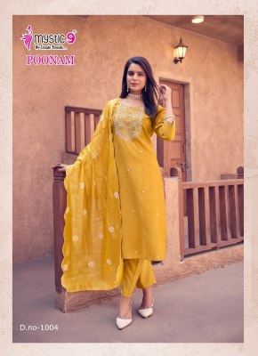 Poonam vol 1 by Mystic 9 Premium quality Embroidered Readymade suit collection with affordable rate readymade suit catalogs