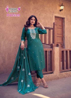 Poonam vol 1 by Mystic 9 Premium quality Embroidered Readymade suit collection with affordable rate readymade suit catalogs