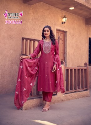 Poonam vol 1 by Mystic 9 Premium quality Embroidered Readymade suit collection with affordable rate readymade suit catalogs