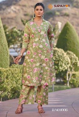 Poornima vol 1 by Suryjyoti Printed Long co ord set catalogue at affordable rate kurtis catalogs