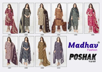 Poshak vol 5 by Madhav Designer pure cotton printed  readymade suit collection with affordable rate readymade suit catalogs