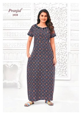 Pragati Vol 10 by Prenjul Pure Cotton Printed Nighties With Pocket collection with low price night wear catalogs