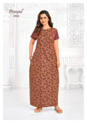 Pragati Vol 10 by Prenjul Pure Cotton Printed Nighties With Pocket collection with low price night wear catalogs
