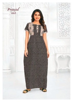 Pragati Vol 10 by Prenjul Pure Cotton Printed Nighties With Pocket collection with low price night wear catalogs