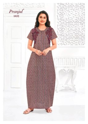 Pragati Vol 10 by Prenjul Pure Cotton Printed Nighties With Pocket collection with low price night wear catalogs