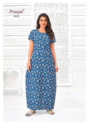 Pragati Vol 10 by Prenjul Pure Cotton Printed Nighties With Pocket collection with low price night wear catalogs