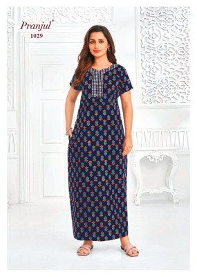Pragati Vol 10 by Prenjul Pure Cotton Printed Nighties With Pocket collection with low price night wear catalogs