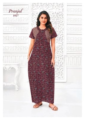Pragati Vol 10 by Prenjul Pure Cotton Printed Nighties With Pocket collection with low price night wear catalogs