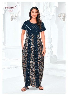 Pragati Vol 11 by Pranjul Pure Cotton Printed Nighties With Pocket collection in budget rate night wear catalogs