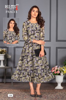 Pragya by deecee Georgette digital printed flared long kurti catalogue at affordable rate kurtis catalogs