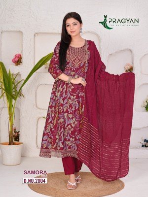 Pragyan Samora Vol 2  Modal Chanderi Anarkali Set with Embroidered Aster Dupatta And Roman Silk Pant Wholesale  kurtis catalogs