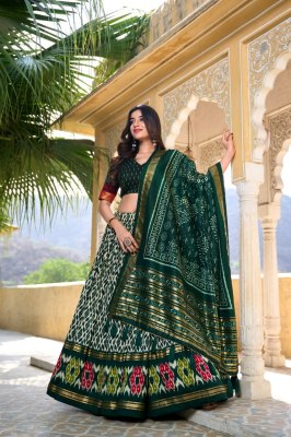 Pranauthi Design No 1223 Green Colour Tussar Silk Navratri Collection Lehenga Choli Buy Online Single  lehenga choli catalogs