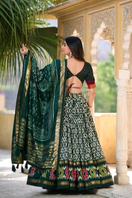 Pranauthi Design No 1223 Green Colour Tussar Silk Navratri Collection Lehenga Choli Buy Online Single  lehenga choli catalogs