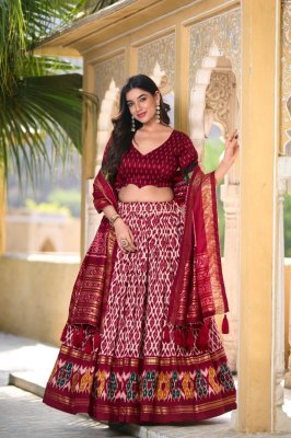 Pranauthi Design No 1223 Marron Colour Tussar Silk Navratri Collection Lehenga Choli Buy Online Single  wholesale catalogs