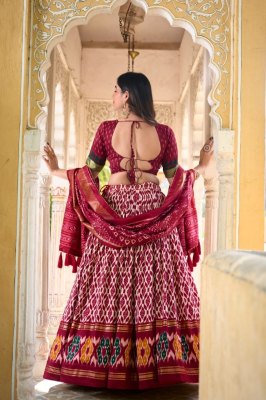 Pranauthi Design No 1223 Marron Colour Tussar Silk Navratri Collection Lehenga Choli Buy Online Single  lehenga choli catalogs