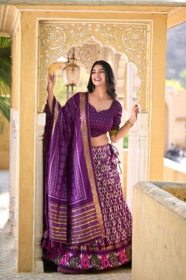 Pranauthi Design No 1223 Purple Colour Tussar Silk Navratri Collection Lehenga Choli Buy Online Single  lehenga choli catalogs
