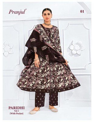 Pranjul Paridhi Vol 1 Heavy Cotton Printed Anarkali Kurti Pant Dupatta Set Wholesale kurti pant with dupatta Catalogs