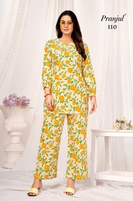 Pranjul present fancy pure cotton printed co ord set catalogue co ord set catalogs