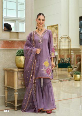 Prem Trend Hamsafar Orgenza Crush Emboss Print Sharara Set with Handwork And Dupatta Wholesale readymade suit catalogs