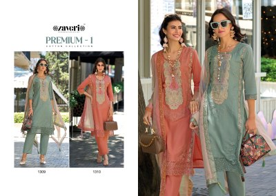 Premium 1 by Zaveri Cotton with Embroidered fancy readymade suit catalogue at amaviexpo readymade suit catalogs