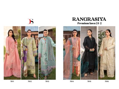 Premium lwan 24-2  by Rangrasiya pure cotton embroidered dress material catalogue salwar kameez catalogs