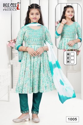 Prerna by deecee reyon printed nayra cut kurti pant and dupatta catalogue readymade suit catalogs