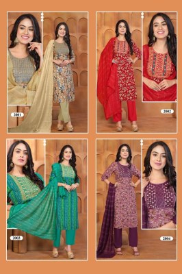 Princess vol 3 by Kashida Heavy reyon foil print embroidered readymade suit collection readymade suit catalogs