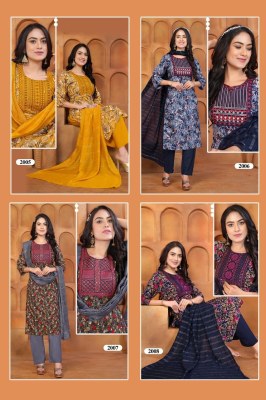 Princess vol 3 by Kashida Heavy reyon foil print embroidered readymade suit collection readymade suit catalogs