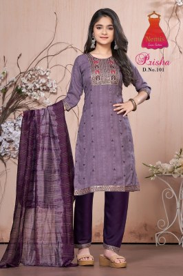 Prisha Vol 1 by Nemis Reyon printed embroidered kurti pant and dupatta catalogue at affordable rate wholesale catalogs