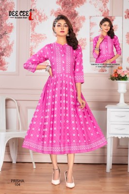 Prisha by Deecee Flared Long screen Printed Kurti collection at affordable rate kurtis catalogs