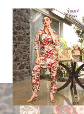 Priya vol 1 by Mystic 9 Premium Vartican printed trendy co ord set collection with affordable rate co ord set catalogs