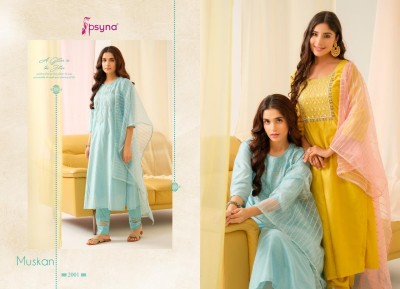 Psyna by Muskan 2 new designer straight kurti pant and dupatta catalogue at affordable rate readymade suit catalogs