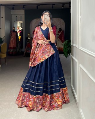 Pure Cotton Plain and Printed lehengha with gotta patti touch lehenga choli