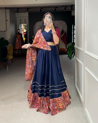 Pure Cotton Plain and Printed lehengha with gotta patti touch lehenga choli