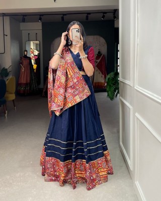 Pure Cotton Plain and Printed lehengha with gotta patti touch lehenga choli