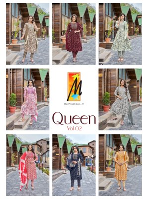 Queen Ghera by Master capsual printed flared kurti pant and dupatta catalogue at low rate readymade suit catalogs