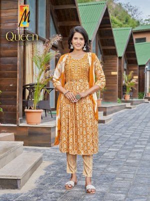 Queen Ghera by Master capsual printed flared kurti pant and dupatta catalogue at low rate readymade suit catalogs