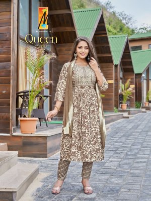 Queen Ghera by Master capsual printed flared kurti pant and dupatta catalogue at low rate readymade suit catalogs