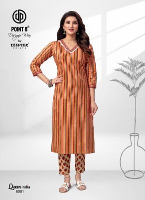 Queen India Vol 8 by Deeptex pure cotton printed embroidered kurti pant and dupatta catalogue at low rate readymade suit catalogs