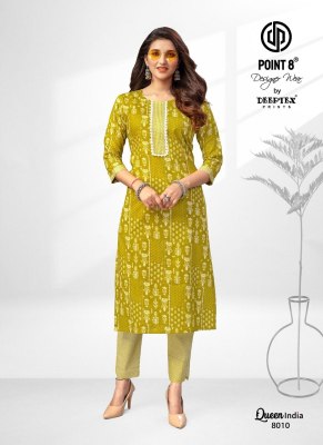 Queen India Vol 8 by Deeptex pure cotton printed embroidered kurti pant and dupatta catalogue at low rate readymade suit catalogs