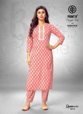 Queen India Vol 9 by Deeptex pre cotton printed lace embroidered Kurti with low price kurtis catalogs