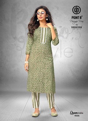 Queen India Vol 9 by Deeptex pre cotton printed lace embroidered Kurti with low price kurtis catalogs