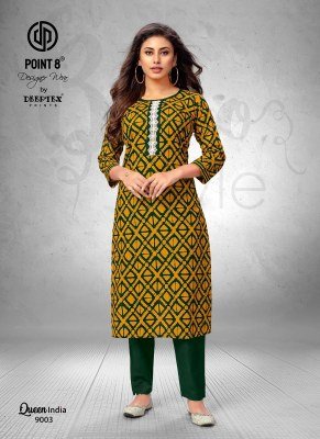Queen India Vol 9 by Deeptex pre cotton printed lace embroidered Kurti with low price kurtis catalogs