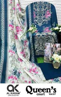 Queens Court Vol 7 by AL Karam Pure Cambric Unstitched suit catalogue with low price salwar kameez catalogs