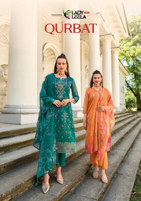 Qurbat by Lady Leela Organza digital printed fancy readymade suit catalogue at affordable rate 