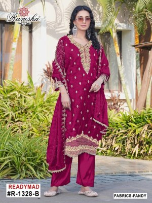 R 1328 NX by Ramsha Fancy with full embroidered pakistani suit collection with low rate  Single