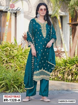 R 1328 NX by Ramsha Fancy with full embroidered pakistani suit collection with low rate  pakistani suits