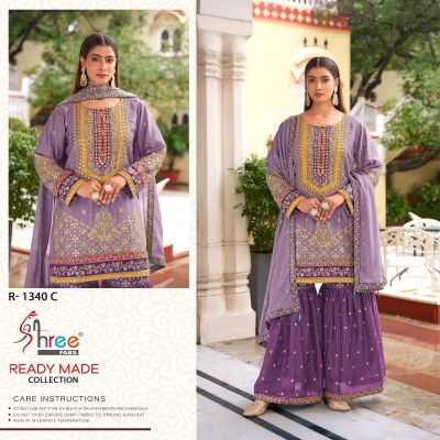 R 1340 by Shree fab designer heavy embroidered fancy sharara suit catalogue at amavi expo fancy sharara suit Catalogs